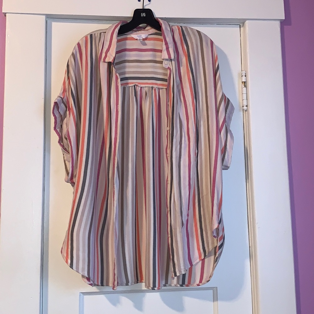 We have a really pretty Striped Blouse. Not worn. No tags